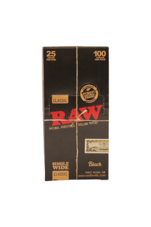 Raw Rolling Paper - Black Single Wide(25's)