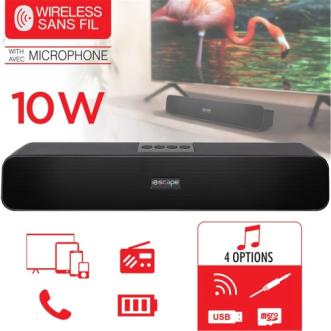 Escape Wireless Sound Bar Speaker w/FM Radio